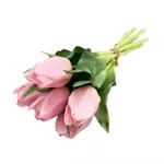 Kép 1/3 - Csúcsosfejű élethű gumi tulipán 7db/csokor - Rózsaszín