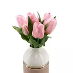 Kép 3/3 - Csúcsosfejű élethű gumi tulipán 7db/csokor - Rózsaszín