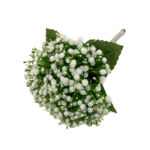 Kép 1/3 - Élethű bokros selyem fátyolvirág rezgővel fehér 30 cm