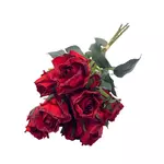 Kép 2/3 - Élethű selyemvirág rózsacsokor piros 55 cm