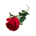Kép 2/2 - Élethű selyemvirág szálas rózsa 60 cm piros