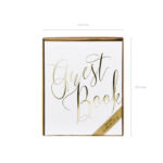 Kép 2/2 - Esküvői vendégkönyv 20x25,5cm fehér-arany 22 lapos
