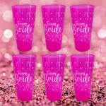 Kép 1/2 - Lánybúcsús műanyag pohár szett 6db "Team Bride" rózsaszín 0,5L