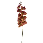 Kép 1/2 - Selyemvirág hosszú szálas orchidea zöldes lila pöttyös 108cm