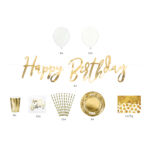 Kép 2/4 - Születésnapi party dekoráció arany 60db/cs