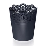 Kép 1/2 - Virágcserép 112 mm Antracit LACE Prosperplast