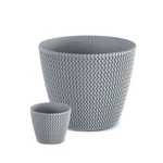 Kép 2/2 - Virágcserép 128 mm Kőszürke SPLOFY Prosperplast