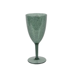 Műanyag borospohár buborékhatású mintával sötétzöld  8,4x19,5cm 