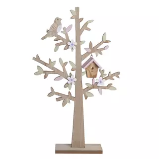 Fa talpas madáretető Rózsaszín/ Fehér 37x21 cm