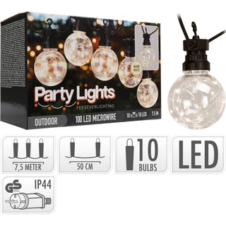 Dekor fehér fényfüzér gömb alakú 100LED