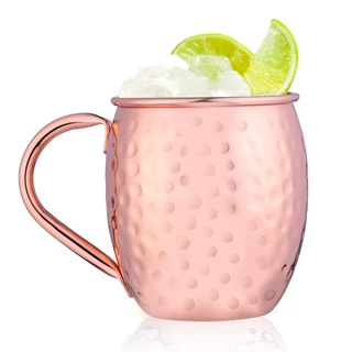 Koktélos fém rosegold bögre 8,7x13x10cm Alpina 500ml