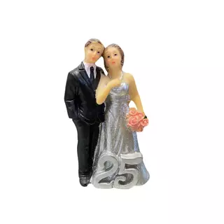 Esküvői figura -ezüstlakodalom 9cm fekete,ezüst