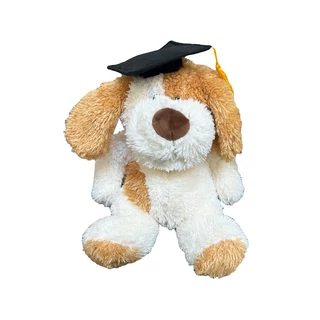 Plüss ülő kutya foltos 25cm  diplomás