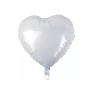 Fólia lufi fehér szív 45cm