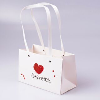 "Szeretlek" feliratos virág táska 22x10,5x13,5cm