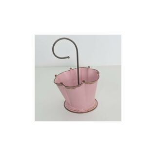 Bádog kaspó esernyő pink 20x15/29cm