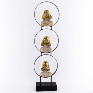 Buddha szobor aranyozott  fém 15x6x56,5cm