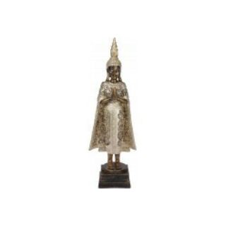 Buddha szobor 13,5x10x36,5cm antikolt arany színű