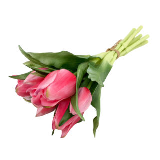 Csúcsosfejű élethű gumi tulipán 7db/csokor - Pink