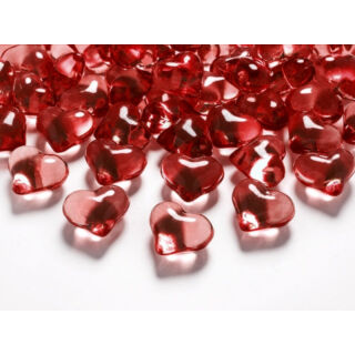 Dekorkő szív forma, 21mm piros 30db/cs