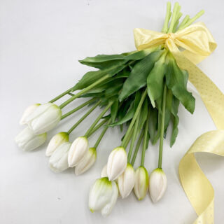 Ébredő tavasz tulipán csokor - Fehér