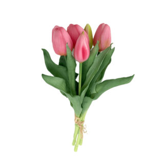 Élethű gumi tulipán csokor 30cm, választható