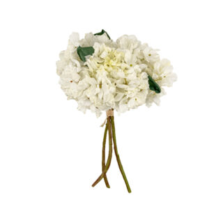 Élethű Hortenzia selyemvirág csokor fehér 35 cm