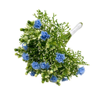 Élethű rezgős selyem virágcsokor kék 30 cm