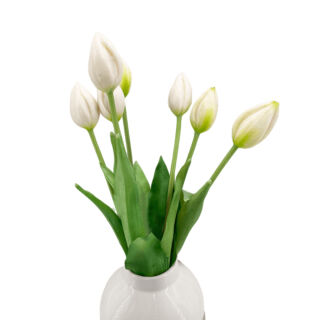 Élethű szálas bimbós gumi tulipán - Fehér