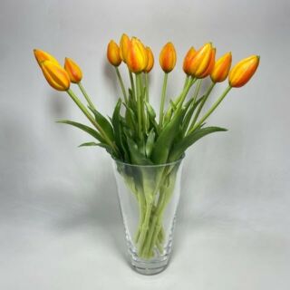 Élethű szálas "bimbós" gumi tulipán - Narancssárga