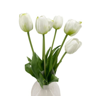 Élethű szálas gumi tulipán-Fehér