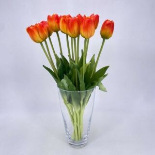 Élethű szálas gumi tulipán  - Narancs