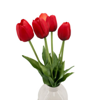 Élethű szálas gumi tulipán - Piros