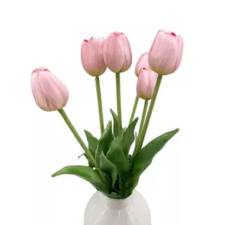 Élethű szálas gumi tulipán  - Rózsaszín
