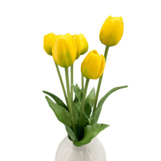 Élethű szálas gumi tulipán - Sárga