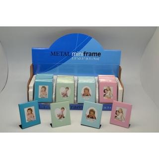 Fém képkeret mini 4,8x6,5cm színes ,támasztós,mágneses