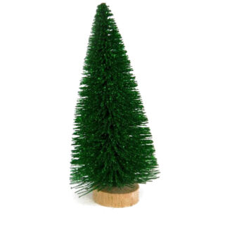 Fenyőfa zöld,mini glitteres fa talpon 10cm db
