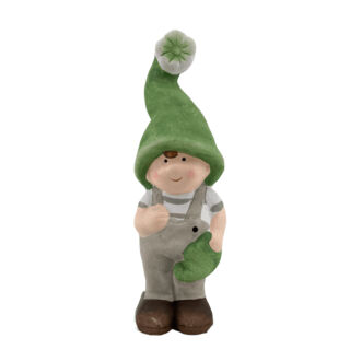 Gyerek figura fiú zöld sapkás locsolóval 18,5cm