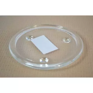 Gyertyatartó tányér kerek üveg  gömb lábakon 13cm