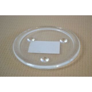 Gyertytartó tányér kerek üveg gömb lábakon 10,5cm