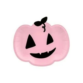 Halloween - Pink szinű tök tányér 25x22cm 6db/cs