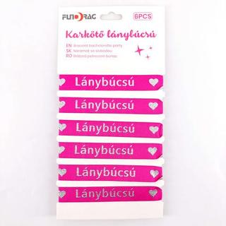 Karkötő lánybúcsús  6db 34cm pink