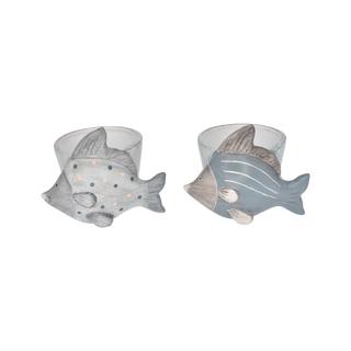 Kaspó hallal 11,2x10,9x9,1cm  kék  2 féle