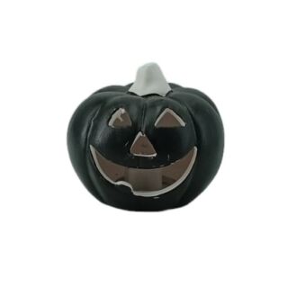 Kerámia halloween tök + LED  fekete 7,4 cmx 6,5 cm