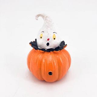 Kerámia halloweenszellem  narancs 6,9x9,0cm