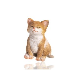 Kerámia macska ülő vörös 4x5,5cm