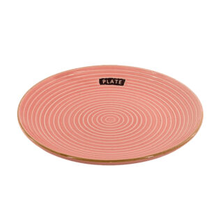 Kerámia tányér kerek rózsaszín 25cm