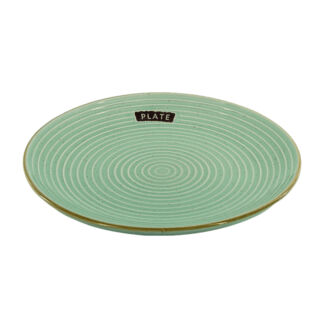 Kerámia tányér kerek zöld 25 cm