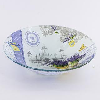 Kínálótál kerek,mély 15,5cm levendulás