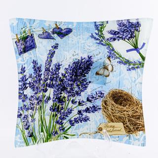 Kínálótál szögletes 21x21cm levendulás  üveg